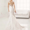 Mermaid bridal gown with lace accents from Rosa Clara