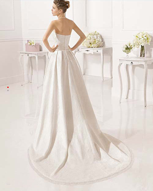 Simple and elegant strapless wedding gown from Rosa Clara