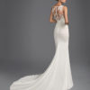 Mermaid-style beaded lace and chiffon wedding dress with tattoo-effect back.