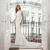 Sleeveless sheath style wedding gown