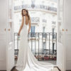 Sleeveless sheath style wedding gown