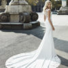 Wedding Gown - Sleevless, deep cut lace back with clasic lines.