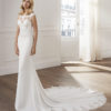 Wedding Gown - Sleevless, deep cut lace back with clasic lines.