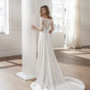 Bridal Gown - Princess neckline and elegant lace 3/4 s;eeves