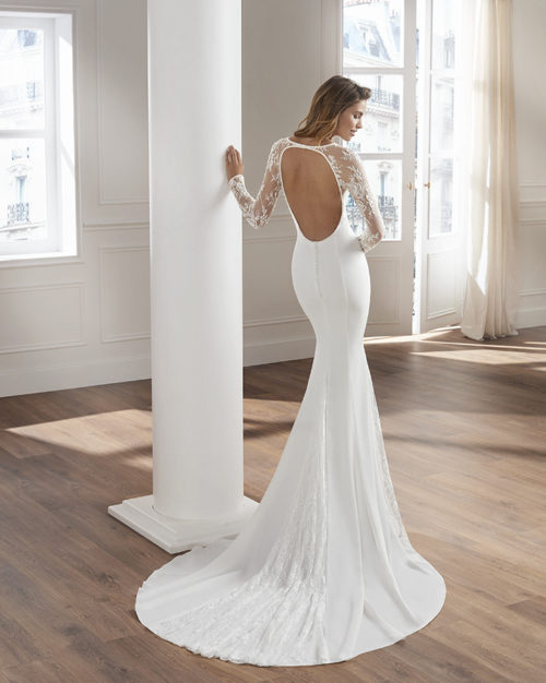 Bridal Gown - Sleeveless mermaid style with exquisite lace detail and low back