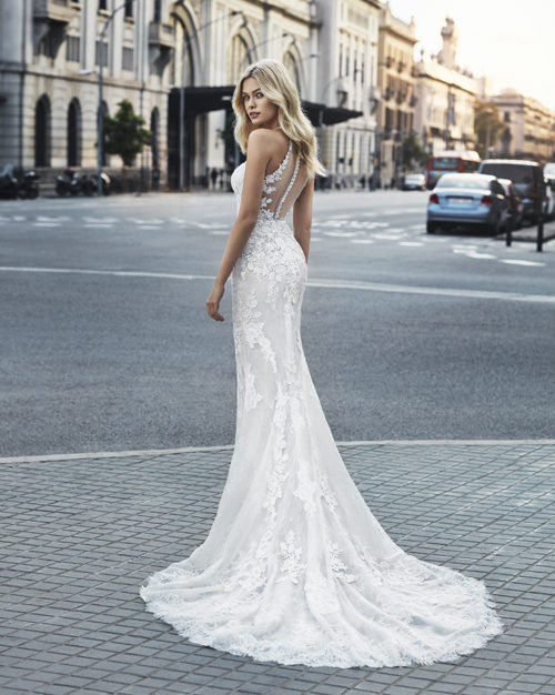 Bridal Gown - Sleeveless mermaid style with exquisite lace detail and low back.