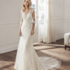 Bridal Gown - Lace capped shoulder with sheer lace sleeves