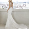 Bridal Gown - Mermaid style sleeveless with low cut back.