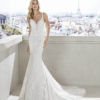 Bridal Gown - Mermaid style sleeveless with low cut back.