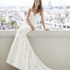 Wedding Gown - Sleeveless, low, lace covered back