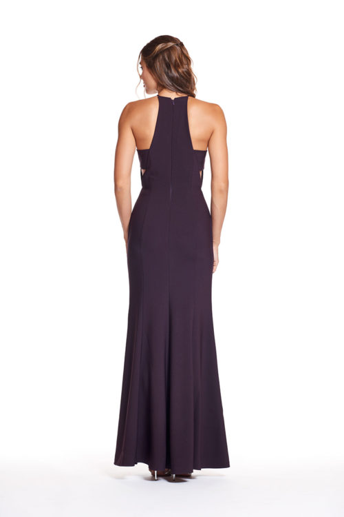STYLE: 1904 Racer-back dress with slit and side panel cutouts and slim fit skirt.