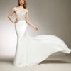 Off White a-line sweetheart crepe/lace Crepe Tulle Perderia crystals