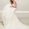 Off White/Beige Mermaid Strapless tulle/lace crystals
